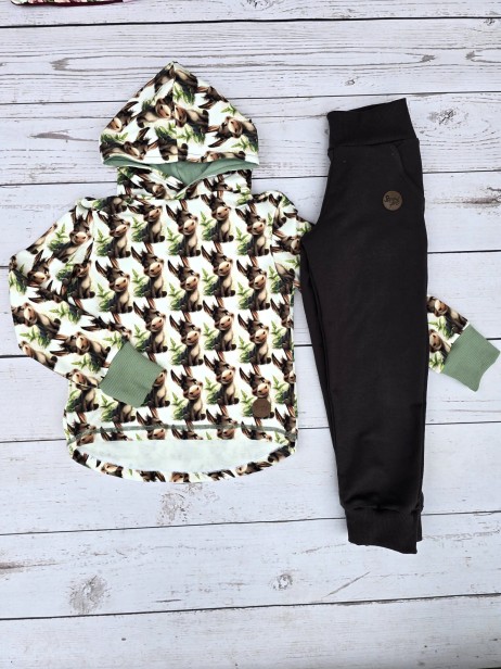 Spodnie dziecięce z dresówki pętelki – kolor czekoladowy