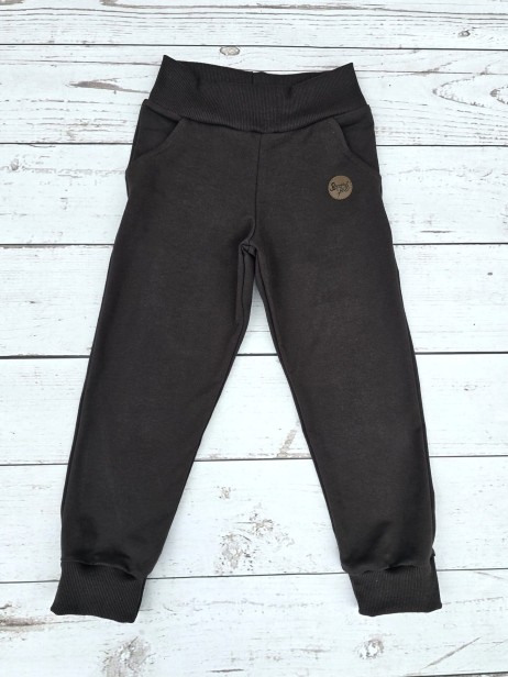 Spodnie dziecięce z dresówki pętelki – kolor czekoladowy